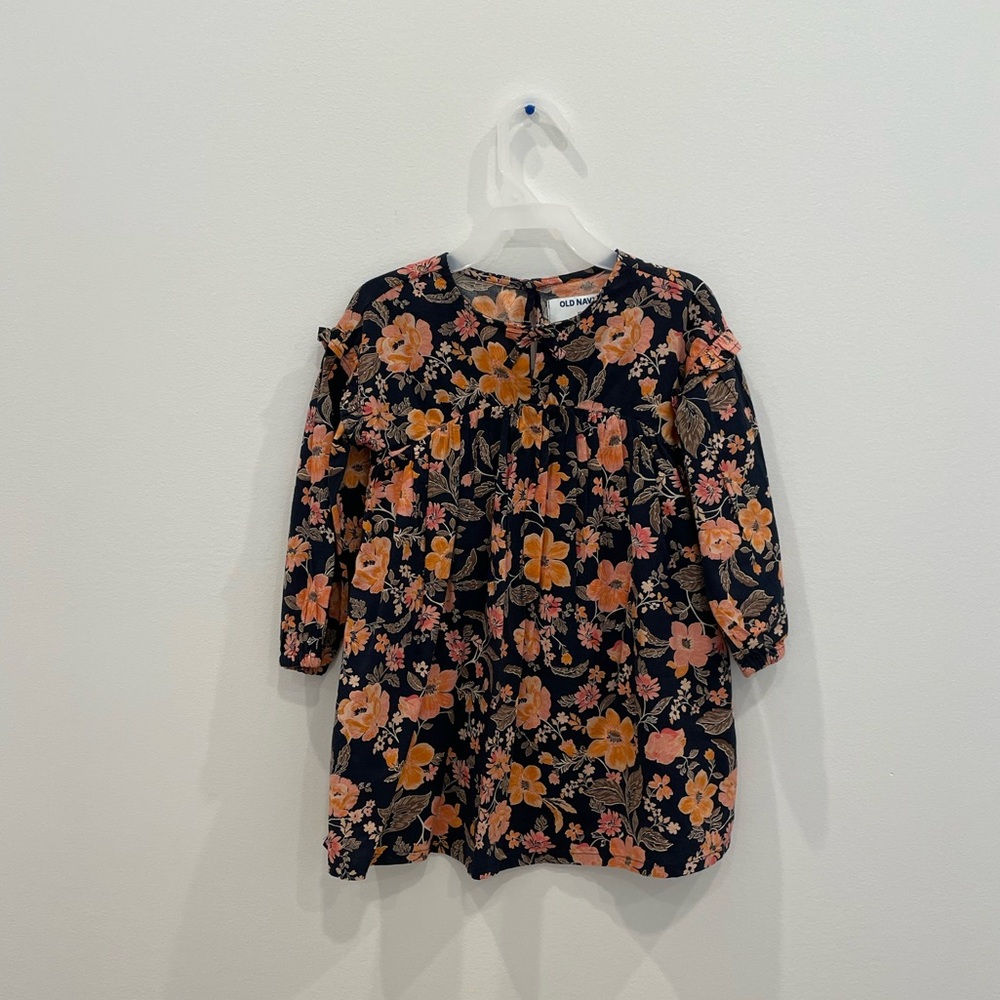 Old Navy Toddler Girl Long Sleeve Floral Swing Dress 3T